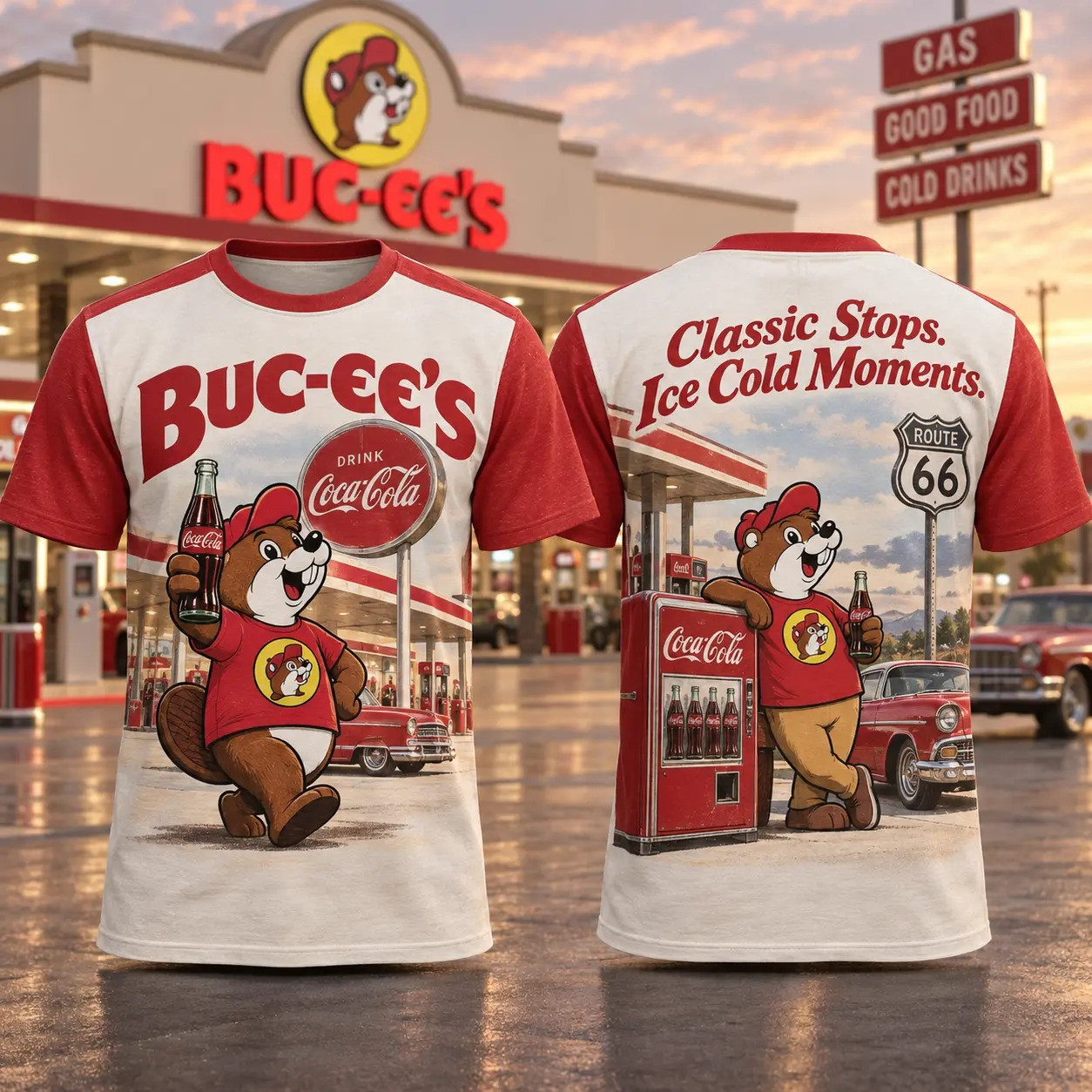 Buc-ees x Coca-Cola Merch Buc-ees Classic Stops Ice Cold Moments T-Shirt Coca-Cola Lover Gift 1 - Unicasport Buc-ees x Coca-Cola Merch Buc-ees Classic Stops Ice Cold Moments T-Shirt Coca-Cola Lover Gift