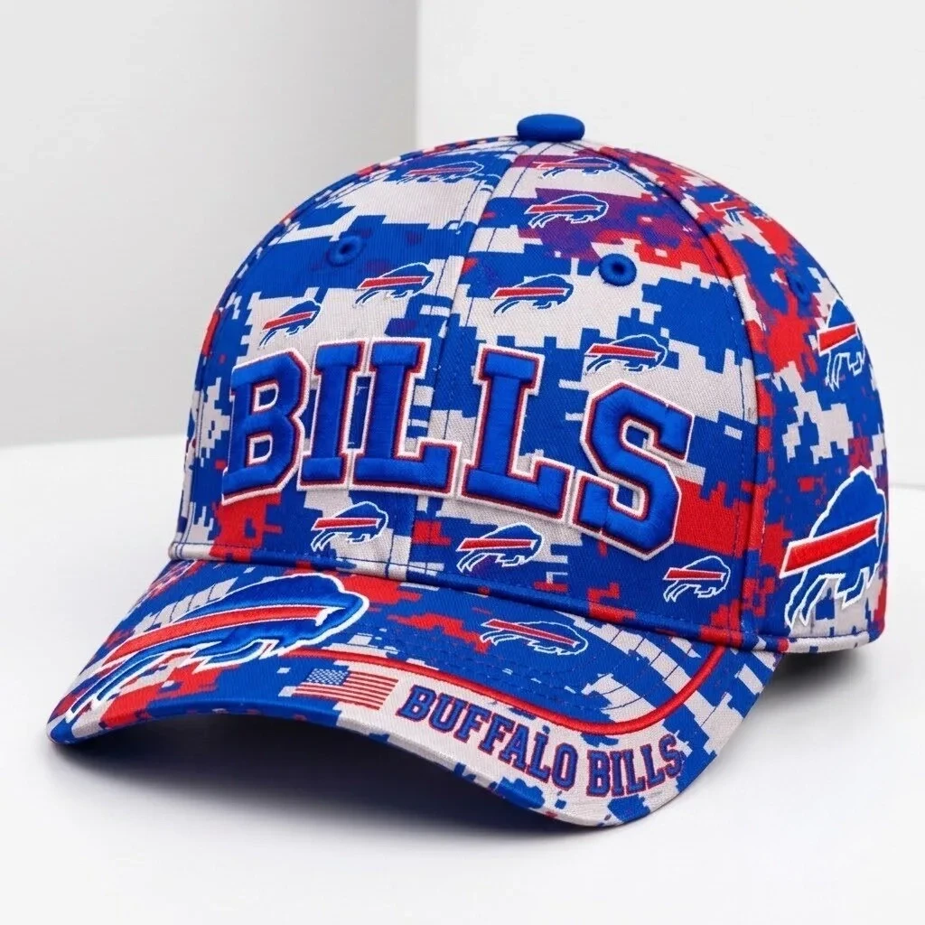 Buffalo Bills Digital Pattern 2026 Hat Buffalo Bills Baseball Cap Best Fan Gear