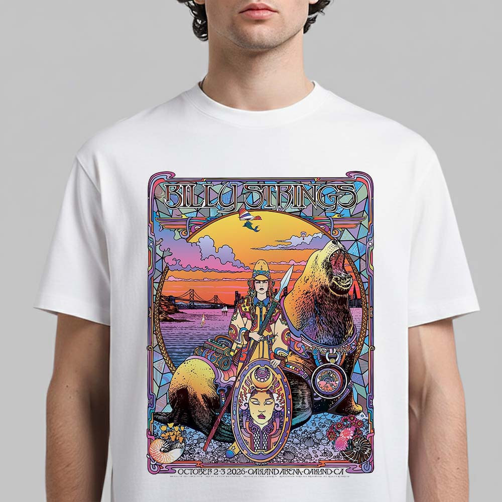 Billy Strings Oakland CA Dual Night Poster 2026 At Oakland Arena T-Shirt Billy Strings Concert Outfits Fan Gifts
