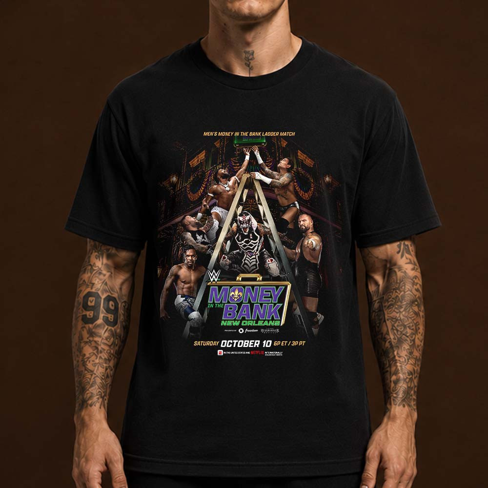 WWE Men Money In The Bank Ladder Match T-Shirt Presents For WWE Fans 1 - Unicasport WWE Men Money In The Bank Ladder Match T-Shirt Presents For WWE Fans