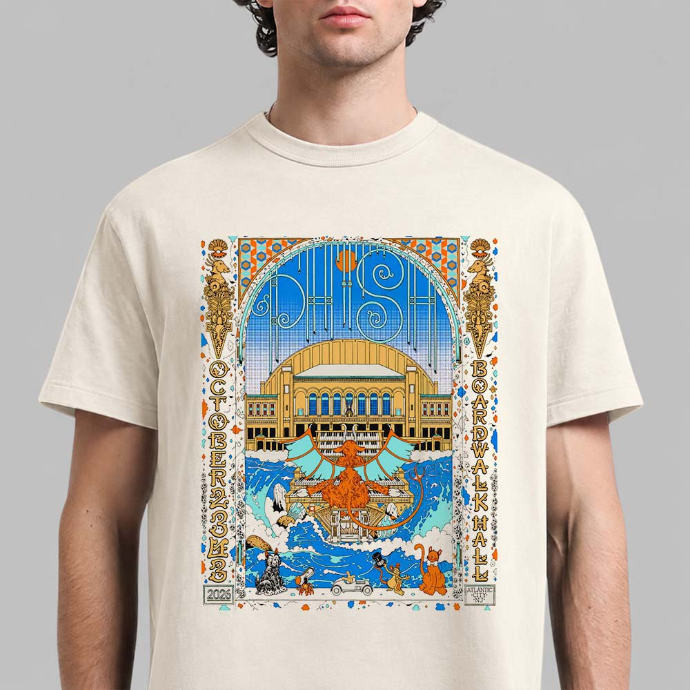 Phish Dry Goods Atlantic City NJ 2026 Poster T-Shirt Best Gifts For Music Lover 1 - Unicasport Phish Dry Goods Atlantic City NJ 2026 Poster T-Shirt Best Gifts For Music Lover