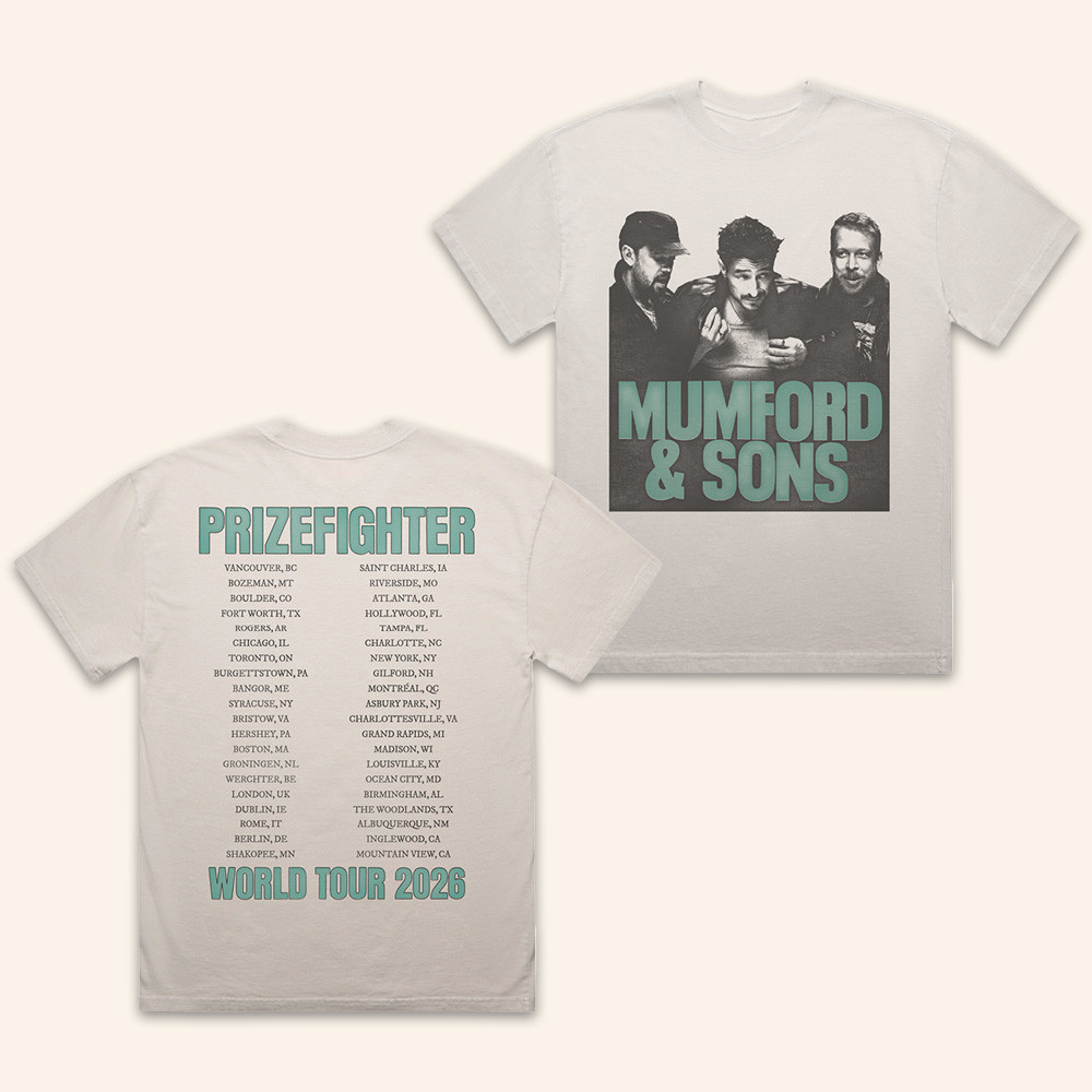 Mumford And Sons Merch Prizefighter World Tour 2026 Bone Photo Shirt Concert Apparel Gifts Idea