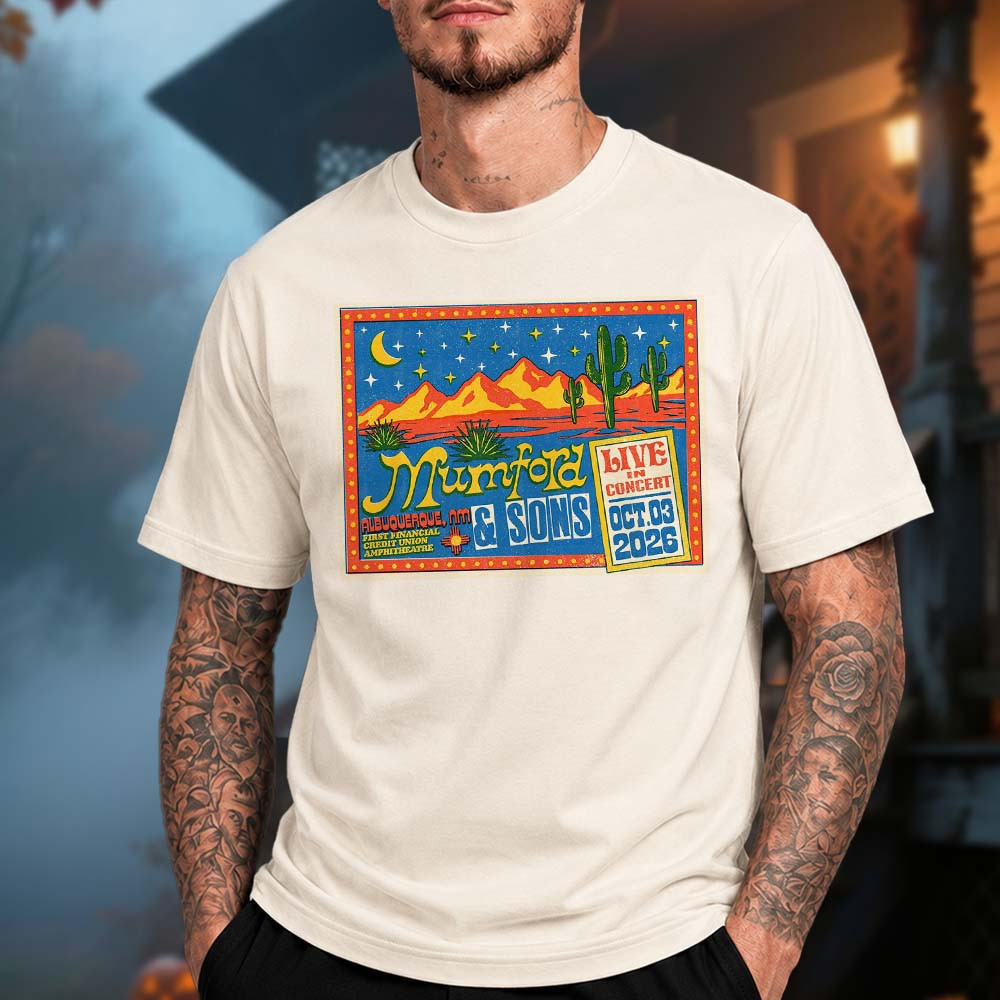 Mumford And Sons Albuquerque NM Event Poster Shirt Mumford And Sons Clothes Fan Gifts