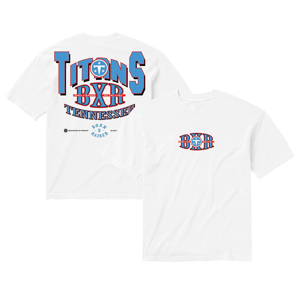 Tennessee Titans Born X Raised NFL Merch Titans White Block Letter T-Shirt Great Football Gifts 1 - Unicasport Tennessee Titans Born X Raised NFL Merch Titans White Block Letter T-Shirt Great Football Gifts