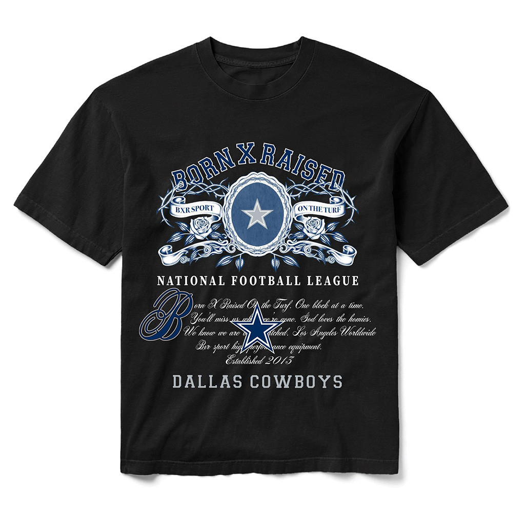 Dallas Cowboys Born X Raised NFL Merch Dallas Cowboys Black Crest T-Shirt Football Related Gift 1 - Unicasport Dallas Cowboys Born X Raised NFL Merch Dallas Cowboys Black Crest T-Shirt Football Related Gift