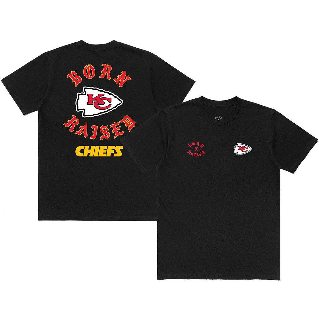 Kansas City Chiefs Born X Raised NFL Merch KC Chiefs Born X Raised Black T-Shirt Fan Apparel 1 - Unicasport Kansas City Chiefs Born X Raised NFL Merch KC Chiefs Born X Raised Black T-Shirt Fan Apparel