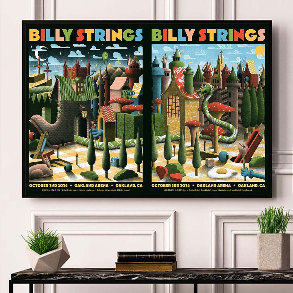 Billy Strings Oakland CA Night 1 And 2 Combined Canvas 2026 Billy Strings Concert Poster Gift For Fans