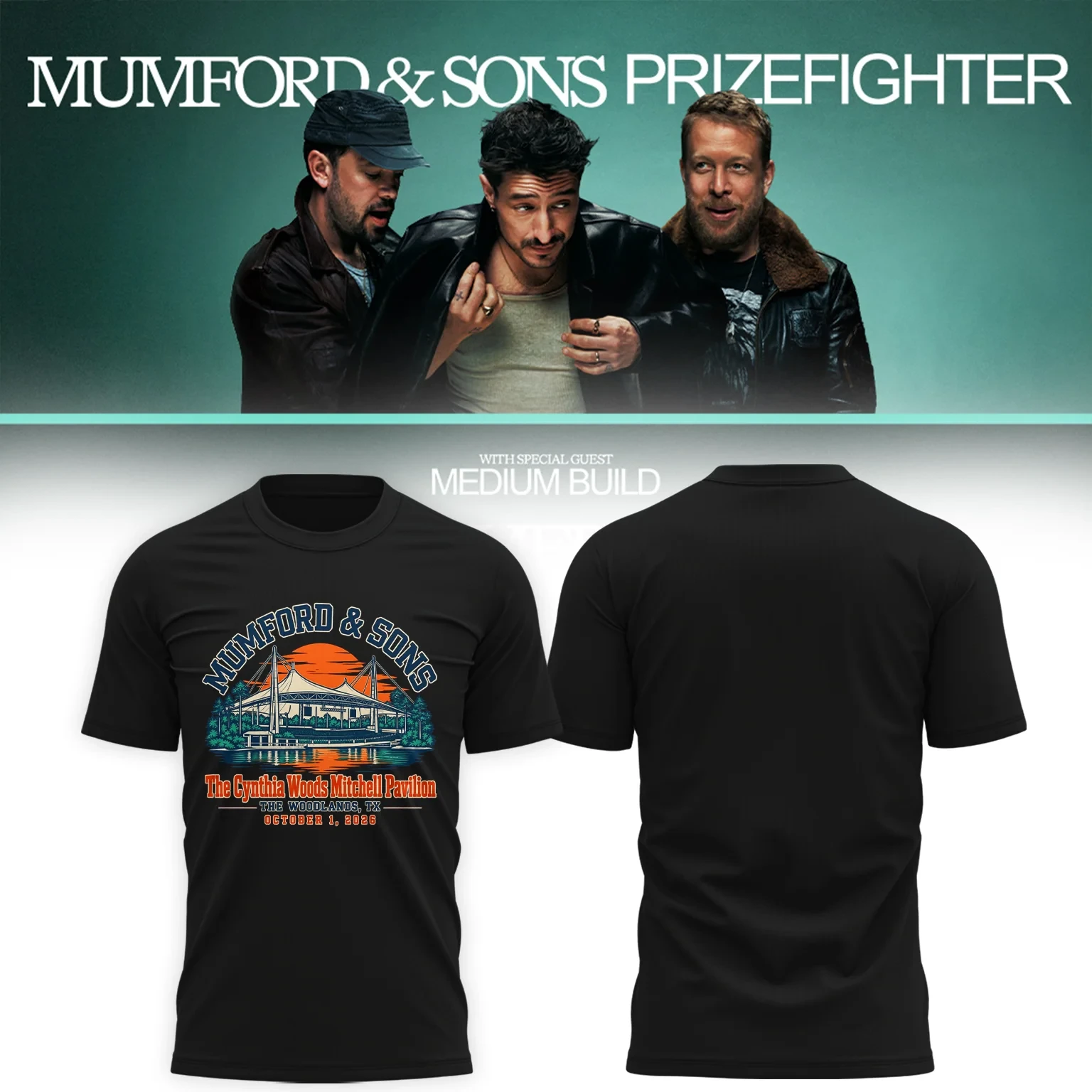 Mumford And Sons Merch The Woodlands TX Event Poster T-Shirt Present For Mumford And Sons Fan