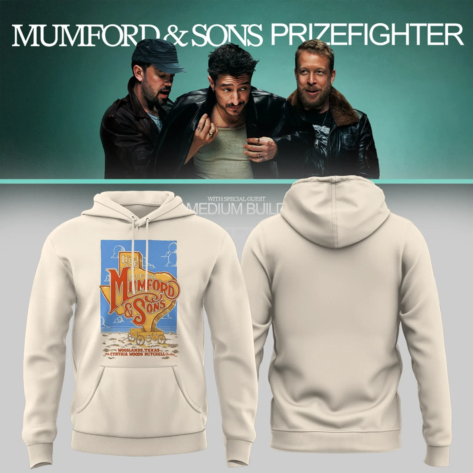 Mumford And Sons Merch The Woodlands TX Event Poster Hoodie Music Lover Gift Idea
