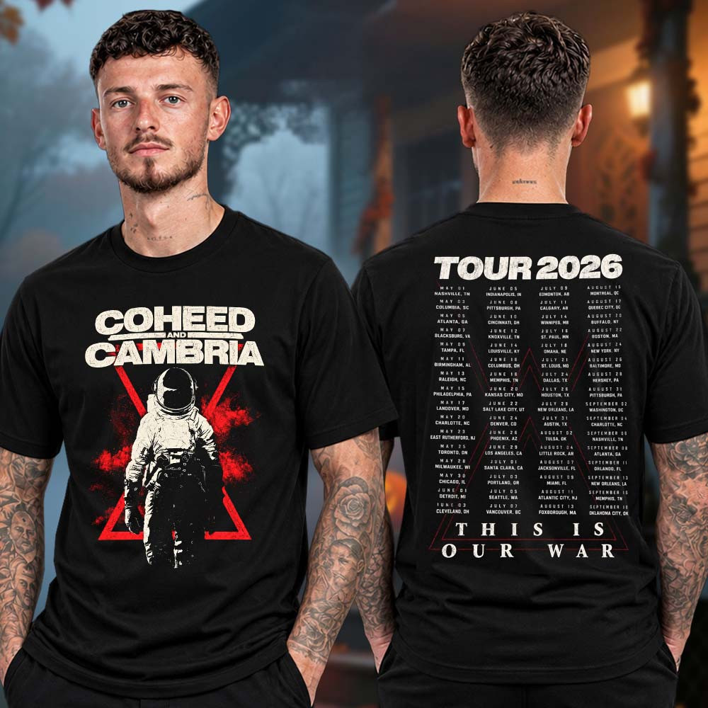 Coheed And Cambria Merch This Is Our War Tour 2026 Tour Dates T-Shirt Concert Fans Gear 1 - Unicasport Coheed And Cambria Merch This Is Our War Tour 2026 Tour Dates T-Shirt Concert Fans Gear