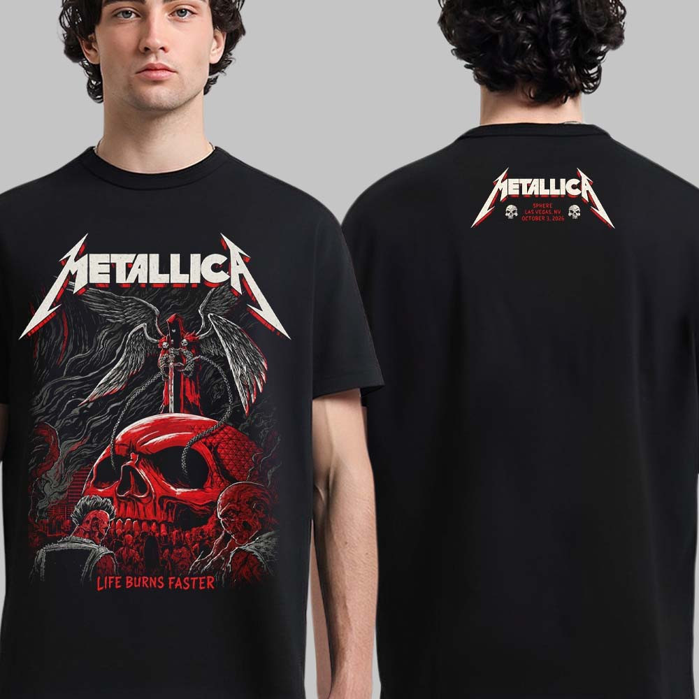 Metallica Merch At Sphere Life Burns Faster 2026 T-Shirt Gift For Metallica Lover 1 - Unicasport Metallica Merch At Sphere Life Burns Faster 2026 T-Shirt Gift For Metallica Lover