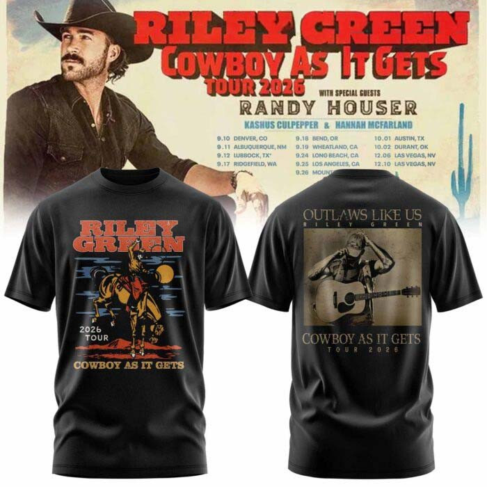 Riley Green Merch Cowboy As It Gets Collection Black T-Shirt Riley Green Fans Gift 1 - Unicasport Riley Green Merch Cowboy As It Gets Collection Black T-Shirt Riley Green Fans Gift