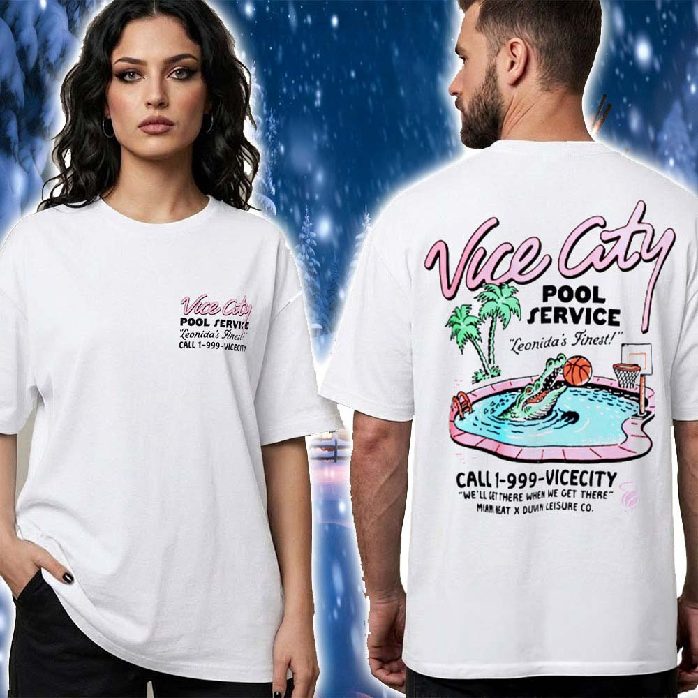 Miami Heat x Duvin Leisure Merch GTA VI Vice City Pool Service T-Shirt Gift For GTA6 Lover 1 - Unicasport Miami Heat x Duvin Leisure Merch GTA VI Vice City Pool Service T-Shirt Gift For GTA6 Lover
