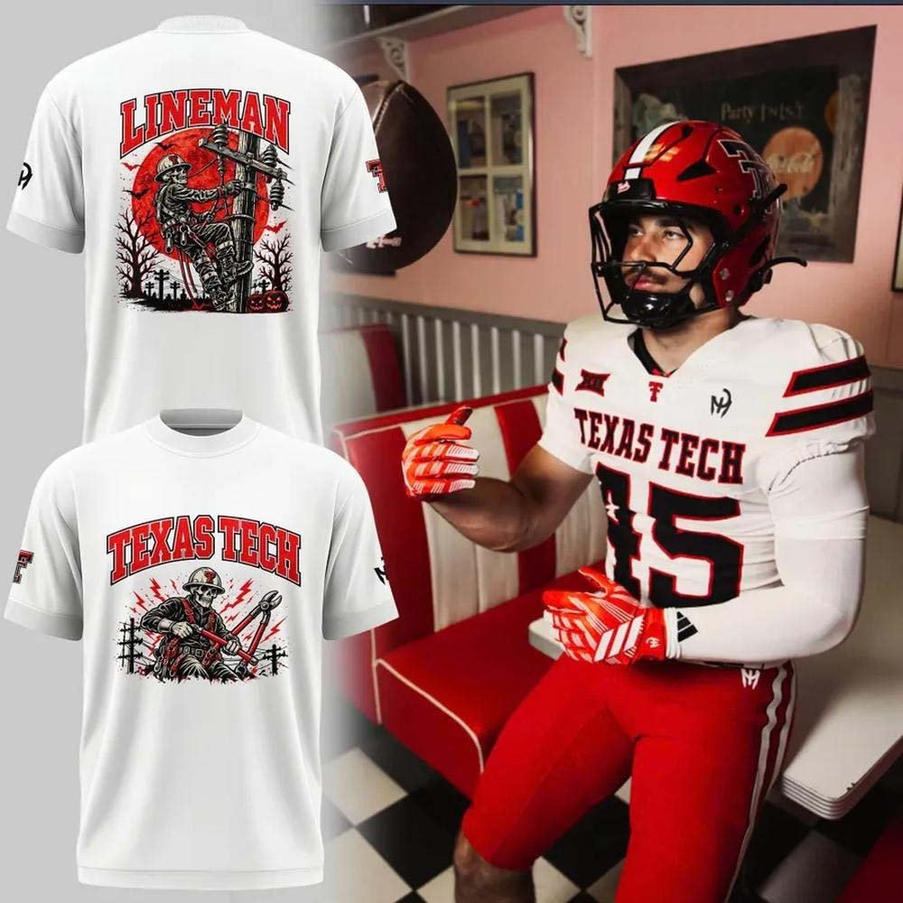 Texas Tech Red Raiders Merch Lineman Halloween 2026 T-Shirt Gift For Football Lover 1 - Unicasport Texas Tech Red Raiders Merch Lineman Halloween 2026 T-Shirt Gift For Football Lover