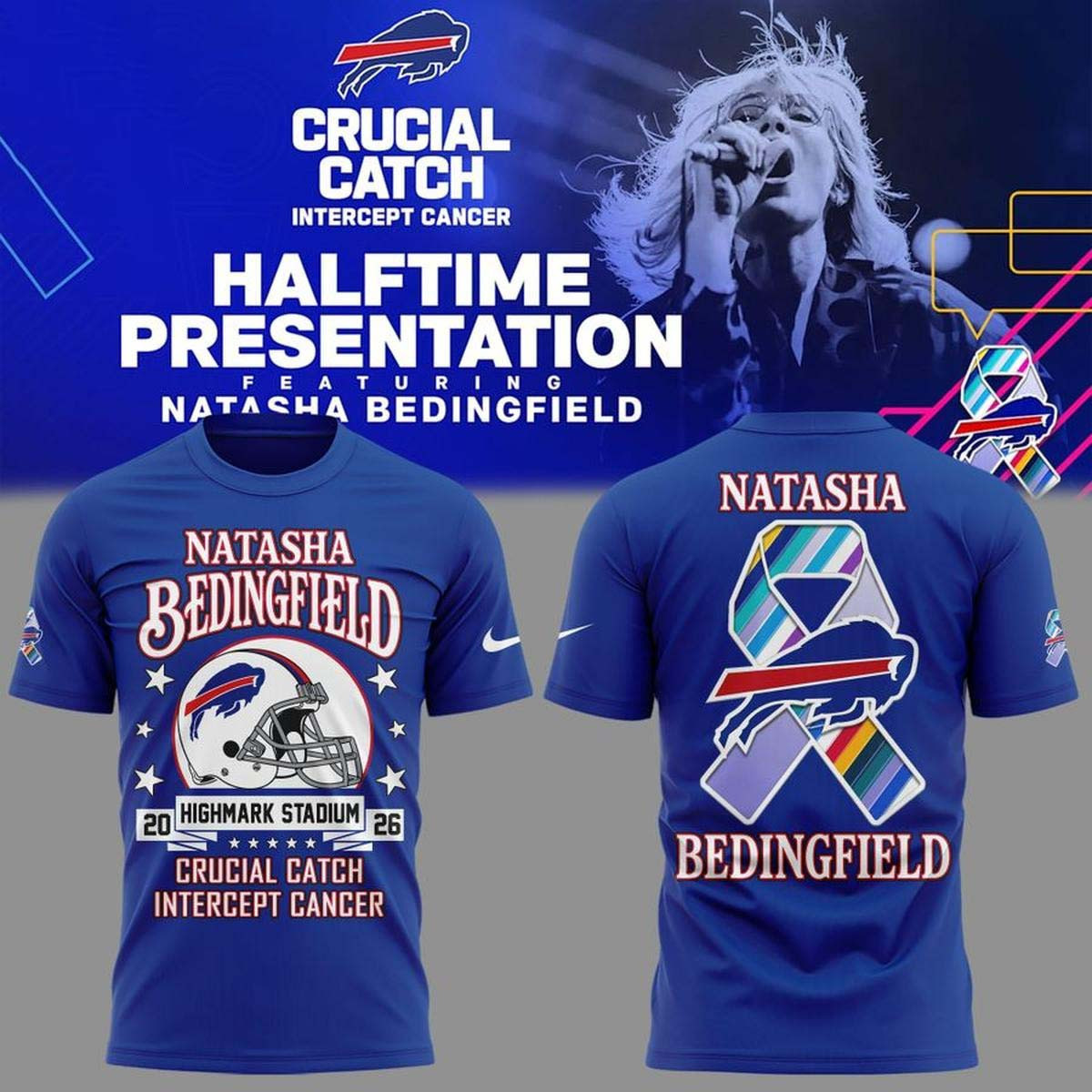 Buffalo Bills x Natasha Bedingfield Merch 2026 Crucial Catch Intercept Cancer T-Shirt Fans Gear 1 - Unicasport Buffalo Bills x Natasha Bedingfield Merch 2026 Crucial Catch Intercept Cancer T-Shirt Fans Gear