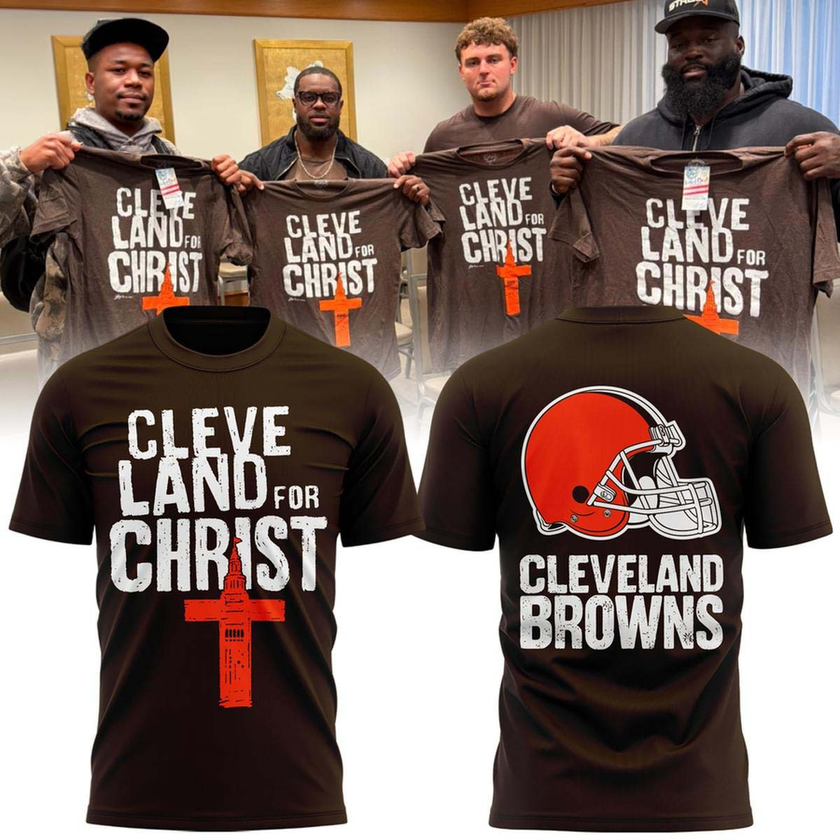 Cleveland Browns Merch 2026 Cleveland For Christ T-Shirt Great Gift For Football Lover 1 - Unicasport Cleveland Browns Merch 2026 Cleveland For Christ T-Shirt Great Gift For Football Lover