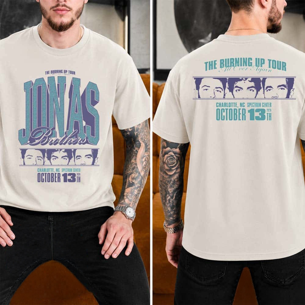 Jonas Brothers Merch The Burning Up Tour T-Shirt Jonas Brothers Fan Gear Gift 1 - Unicasport Jonas Brothers Merch The Burning Up Tour T-Shirt Jonas Brothers Fan Gear Gift