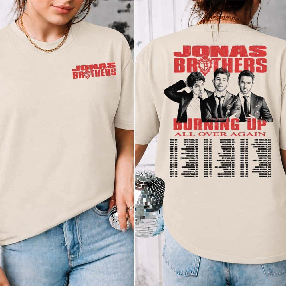 Jonas Brothers Merch Burning Up Tour T-Shirt Concert Tour Shirt Fan Gift 1 - Unicasport Jonas Brothers Merch Burning Up Tour T-Shirt Concert Tour Shirt Fan Gift