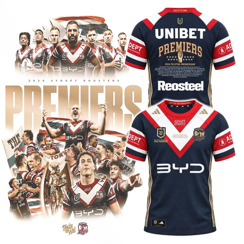 Sydney Roosters Merch 2026 NRL Signed T-Shirt Football Fan Apparel Dad Gift 1 - Unicasport Sydney Roosters Merch 2026 NRL Signed T-Shirt Football Fan Apparel Dad Gift