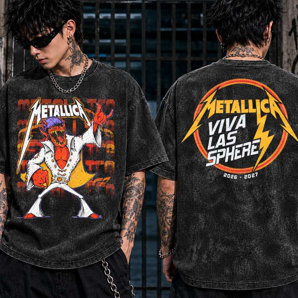 Metallica Merch Red Demon ELVIS And Viva Las Sphere T-Shirt Concert Tour Outfit Gift For Fan 1 - Unicasport Metallica Merch Red Demon ELVIS And Viva Las Sphere T-Shirt Concert Tour Outfit Gift For Fan