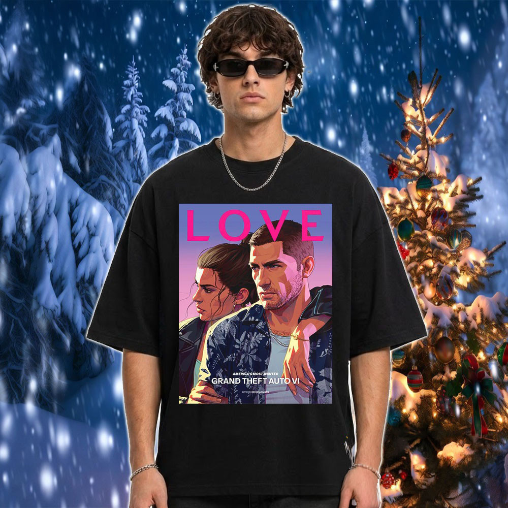 Rockstar Games GTA VI Merch On Love Magazine America’s Most Wanted Grand Theft Auto VI T-Shirt Fans Gift 1 - Unicasport Rockstar Games GTA VI Merch On Love Magazine America’s Most Wanted Grand Theft Auto VI T-Shirt Fans Gift