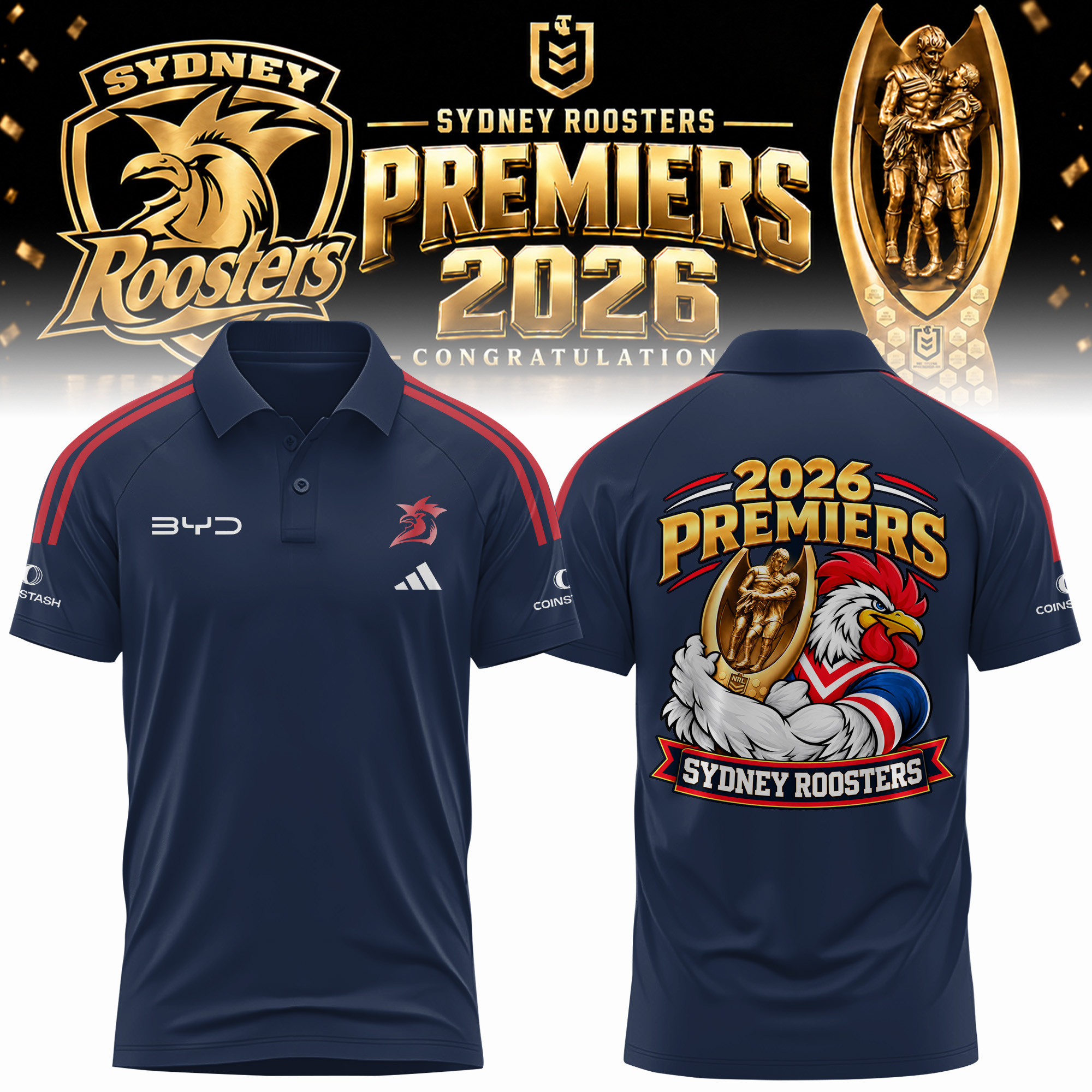 Sydney Roosters Merch 2026 NRL Premiers Polo Shirt Gifts For Sydney Roosters Lovers 1 - Unicasport Sydney Roosters Merch 2026 NRL Premiers Polo Shirt Gifts For Sydney Roosters Lovers