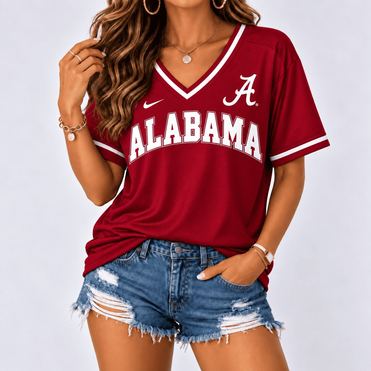 Alabama Crimson Tide NCAA V-Neck Shirt Game Day Outfits College Crimson Tide Fans Gifts 1 - Unicasport Alabama Crimson Tide NCAA V-Neck Shirt Game Day Outfits College Crimson Tide Fans Gifts