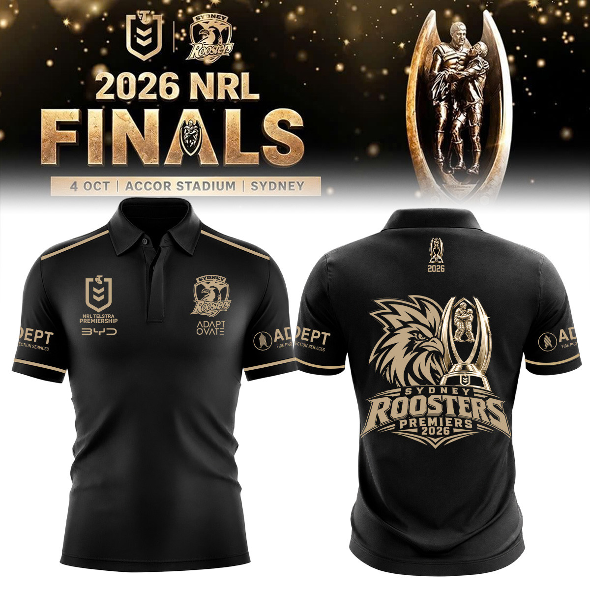 Sydney Roosters Merch 2026 NRL Premiers Polo Shirt Sydney Roosters Clothes Best Fan Gear 1 - Unicasport Sydney Roosters Merch 2026 NRL Premiers Polo Shirt Sydney Roosters Clothes Best Fan Gear