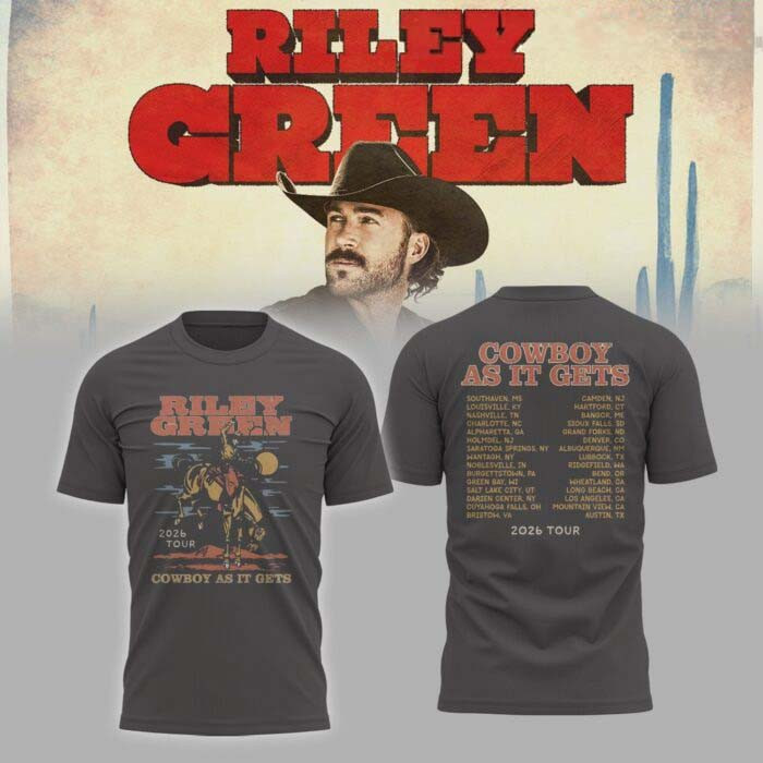 Riley Green Merch Cowboy As It Gets Tour 2026 T-Shirt Gift Ideas For Concert Lover 1 - Unicasport Riley Green Merch Cowboy As It Gets Tour 2026 T-Shirt Gift Ideas For Concert Lover