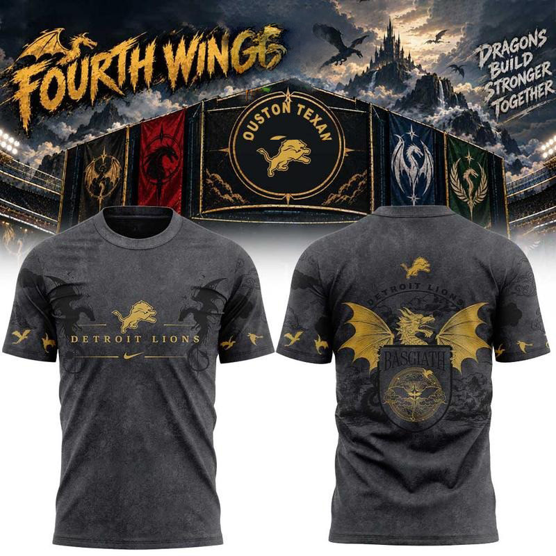 Detroit Lions Merch x Fourth Wings Night 2026 T-Shirt Gift For Lions Fans 1 - Unicasport Detroit Lions Merch x Fourth Wings Night 2026 T-Shirt Gift For Lions Fans