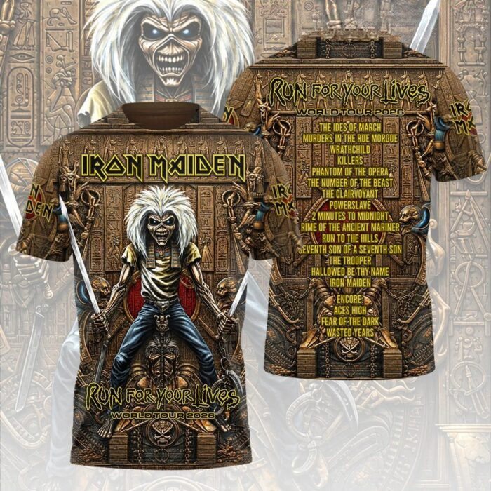 Iron Maiden Merch Run For Your Lives 2026 World Tour T-Shirt Great Concert Fans Gift For Bestie 1 - Unicasport Iron Maiden Merch Run For Your Lives 2026 World Tour T-Shirt Great Concert Fans Gift For Bestie