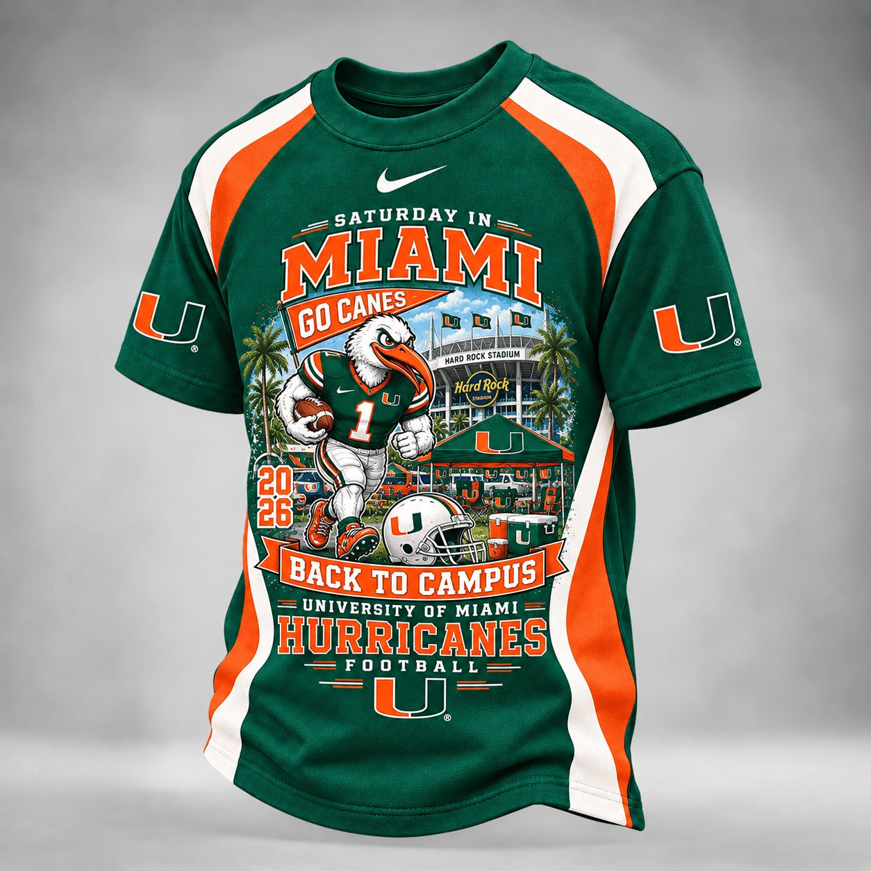 Miami Hurricanes NCAA Merch Back To Campus Shirt Football Game Day Outfits Ideas