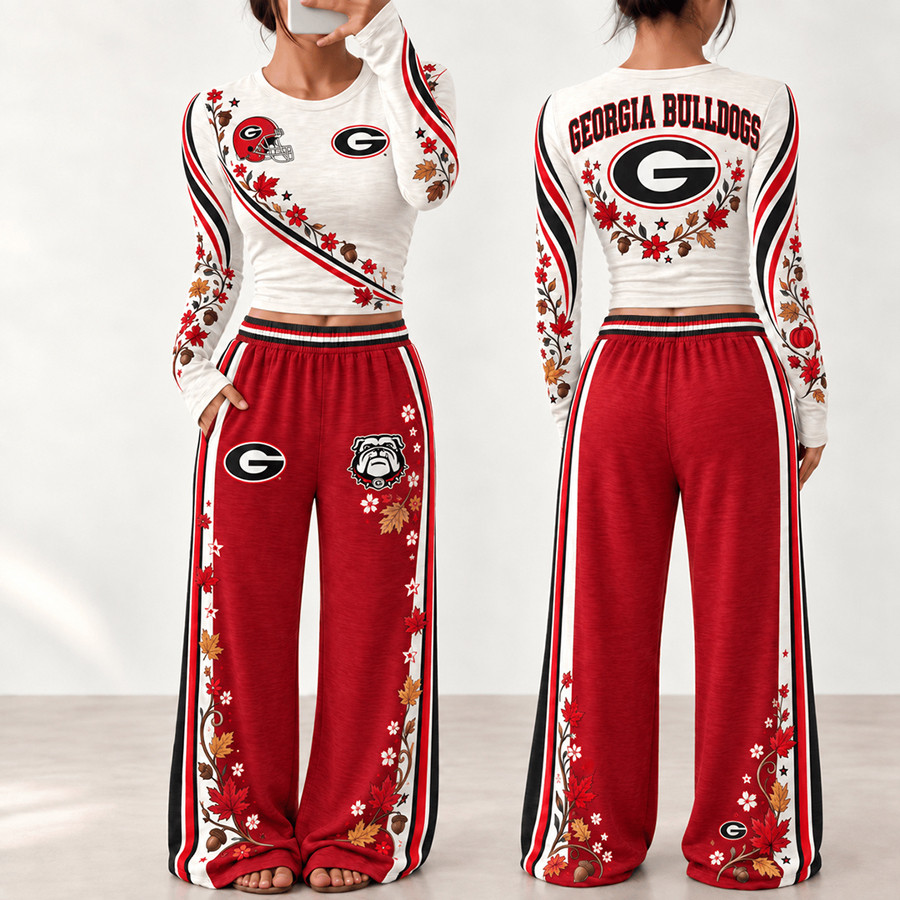 Georgia Bulldogs Fall Season Long Sleeve Shirt And Pants Set Bulldogs Pride Apparel 1 - Unicasport Georgia Bulldogs Fall Season Long Sleeve Shirt And Pants Set Bulldogs Pride Apparel