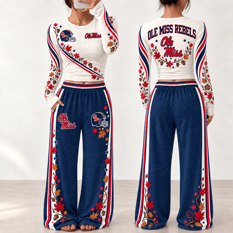 Ole Miss Rebels Fall Season Long Sleeve Shirt And Pants Set Rebels Game Clothing 1 - Unicasport Ole Miss Rebels Fall Season Long Sleeve Shirt And Pants Set Rebels Game Clothing