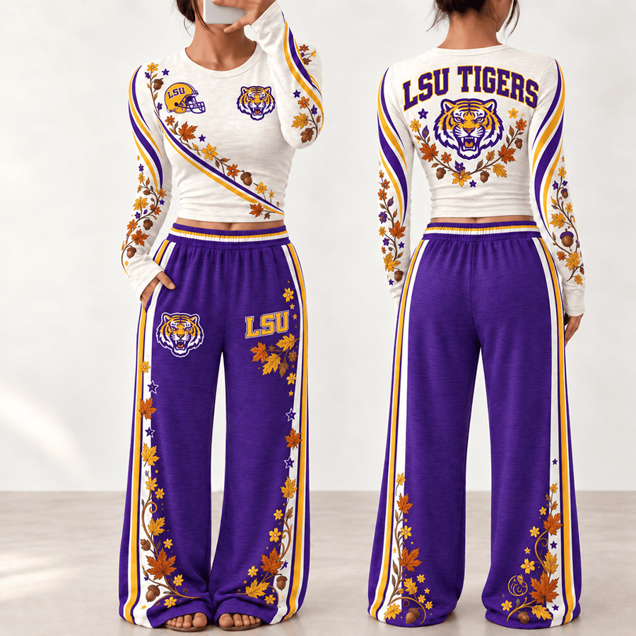 LSU Tigers Fall Season Long Sleeve Shirt And Pants Set Tigers Pride Wear Sport Gifts 1 - Unicasport LSU Tigers Fall Season Long Sleeve Shirt And Pants Set Tigers Pride Wear Sport Gifts