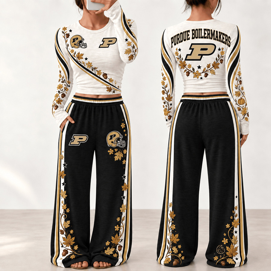 Purdue Boilermakers Fall Season Long Sleeve Shirt And Pants Set Boilermakers Gear 1 - Unicasport Purdue Boilermakers Fall Season Long Sleeve Shirt And Pants Set Boilermakers Gear