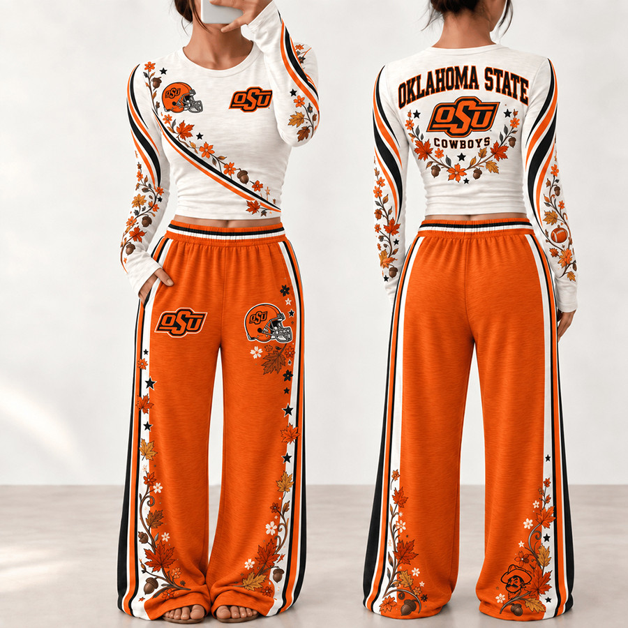 Oklahoma State Cowboys Fall Season Long Sleeve Shirt And Pants Set Cowboys Game Wear 1 - Unicasport Oklahoma State Cowboys Fall Season Long Sleeve Shirt And Pants Set Cowboys Game Wear