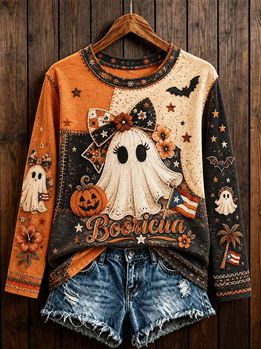 Booricua Long Sleeve Shirt Spooky Ghost Halloween Clothing Best Gifts For Horror Lovers 1 - Unicasport Booricua Long Sleeve Shirt Spooky Ghost Halloween Clothing Best Gifts For Horror Lovers