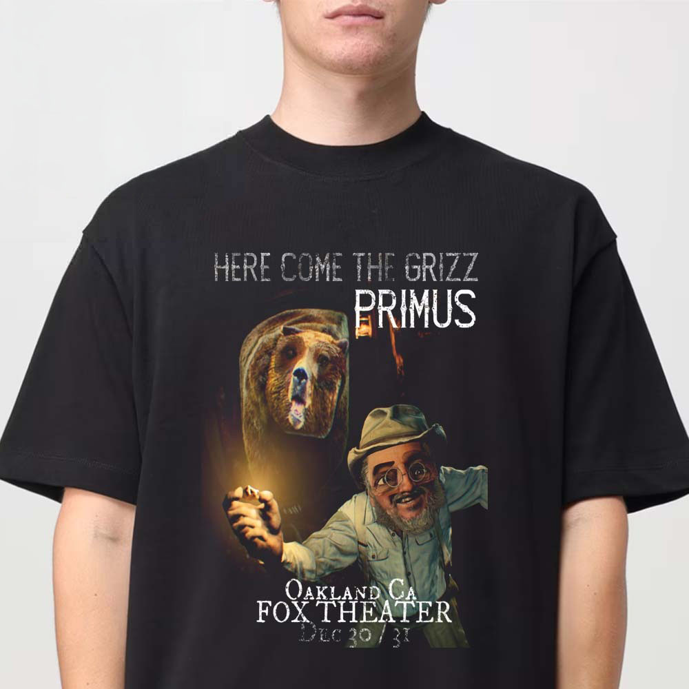 Primus Merch Here Come The Grizz Oakland CA Fox Theater 2026 T-Shirt Gift For Primus Lover