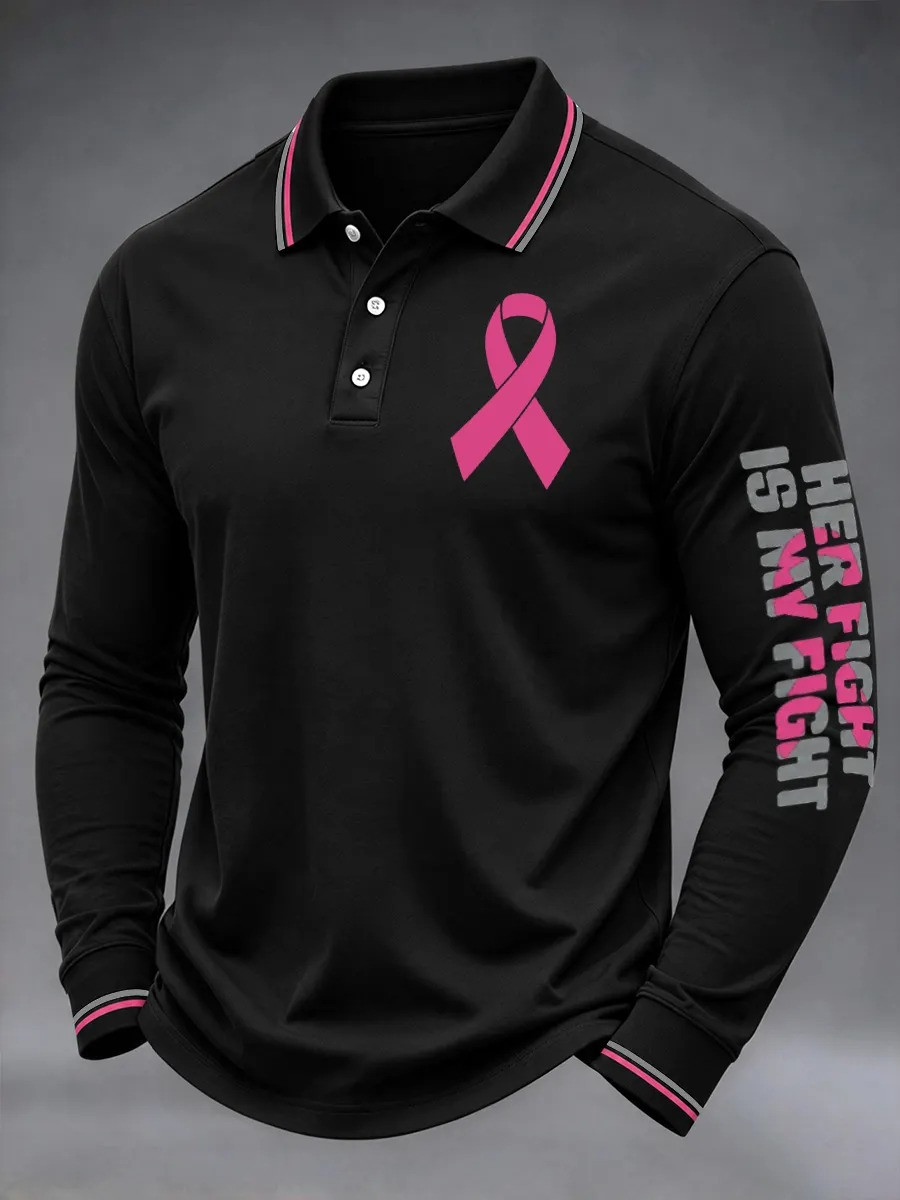 Breast Cancer Awareness Merch Polo Long Sleeve Shirt Pink Ribbon Apparel Gift Ideas 1 - Unicasport Breast Cancer Awareness Merch Polo Long Sleeve Shirt Pink Ribbon Apparel Gift Ideas