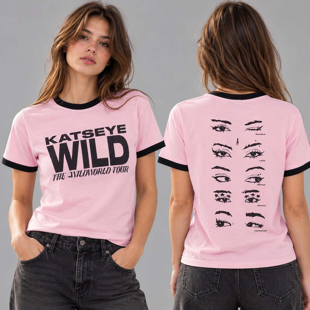 Katseye Merch The Wildworld Tour 2026 Pink Ringer T-Shirt Gifts For Katseye Fans 1 - Unicasport Katseye Merch The Wildworld Tour 2026 Pink Ringer T-Shirt Gifts For Katseye Fans
