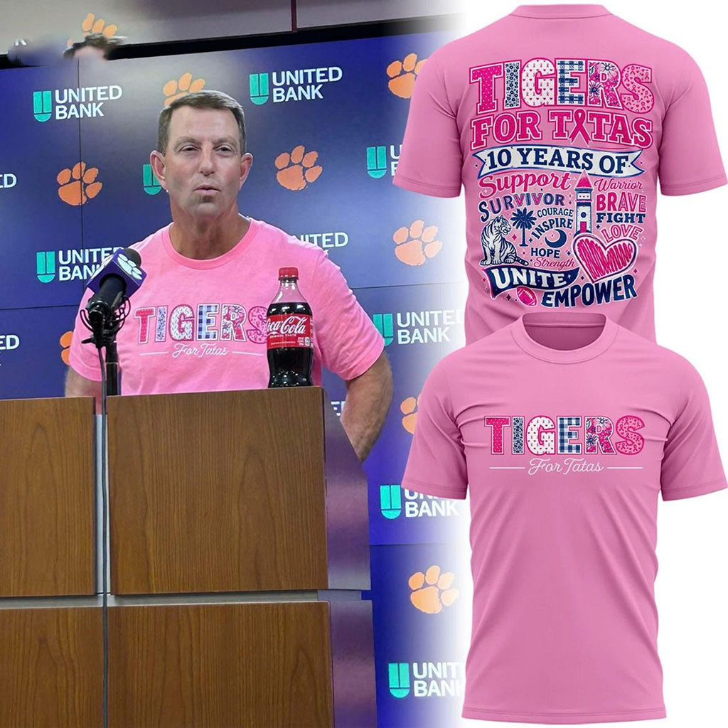 Clemson Tigers Football Breast Cancer Awareness T-Shirt Clemson Tigers Merch Gifts For Fan 1 - Unicasport Clemson Tigers Football Breast Cancer Awareness T-Shirt Clemson Tigers Merch Gifts For Fan