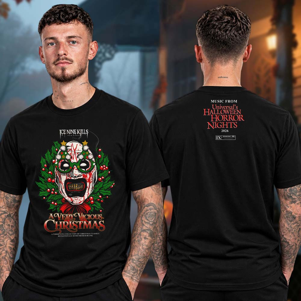 Ice Nine Kills Universal Halloween Horror Nights 2026 A Very Vicious Christmas Shirt Gifts For Fans 1 - Unicasport Ice Nine Kills Universal Halloween Horror Nights 2026 A Very Vicious Christmas Shirt Gifts For Fans