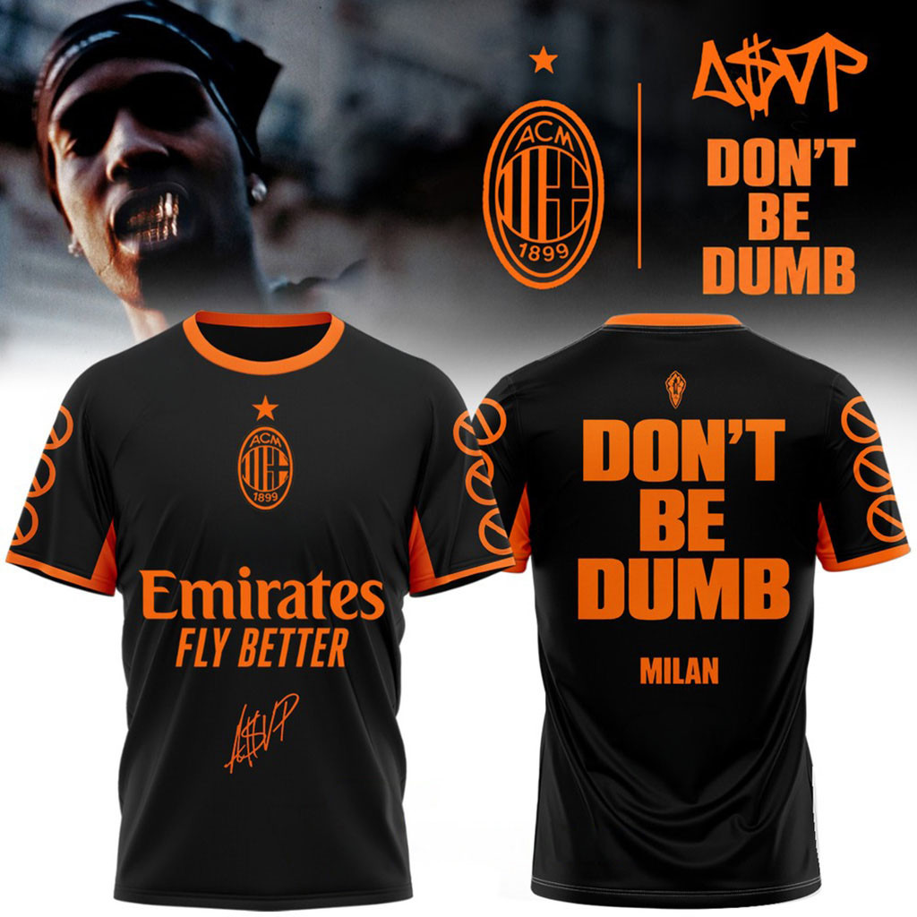 ASAP ROCKY AC Milan Don't Be Dumb Album Shirt ASAP ROCKY Merch Gifts For Rapper Fans 1 - Unicasport ASAP ROCKY AC Milan Don't Be Dumb Album Shirt ASAP ROCKY Merch Gifts For Rapper Fans