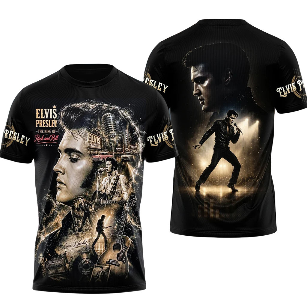 Elvis Presley King Of Rock And Roll Shirt Elvis Presley Merch Gifts For Rock Music Lovers 1 - Unicasport Elvis Presley King Of Rock And Roll Shirt Elvis Presley Merch Gifts For Rock Music Lovers