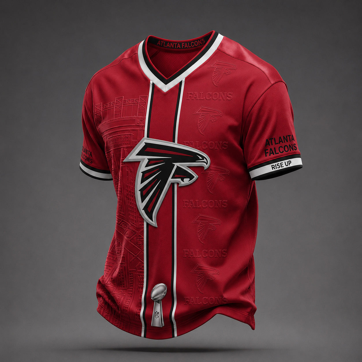 Atlanta Falcons Merch Rise Up Falcons V-Neck Shirt Best Gifts For Football Fans 1 - Unicasport Atlanta Falcons Merch Rise Up Falcons V-Neck Shirt Best Gifts For Football Fans