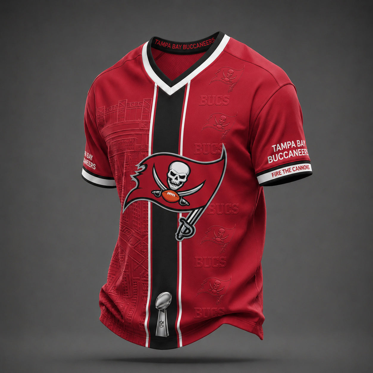 Tampa Bay Buccaneers Merch Fire The Cannons V-Neck Shirt Bucs Game Day Attire Football Gifts 1 - Unicasport Tampa Bay Buccaneers Merch Fire The Cannons V-Neck Shirt Bucs Game Day Attire Football Gifts