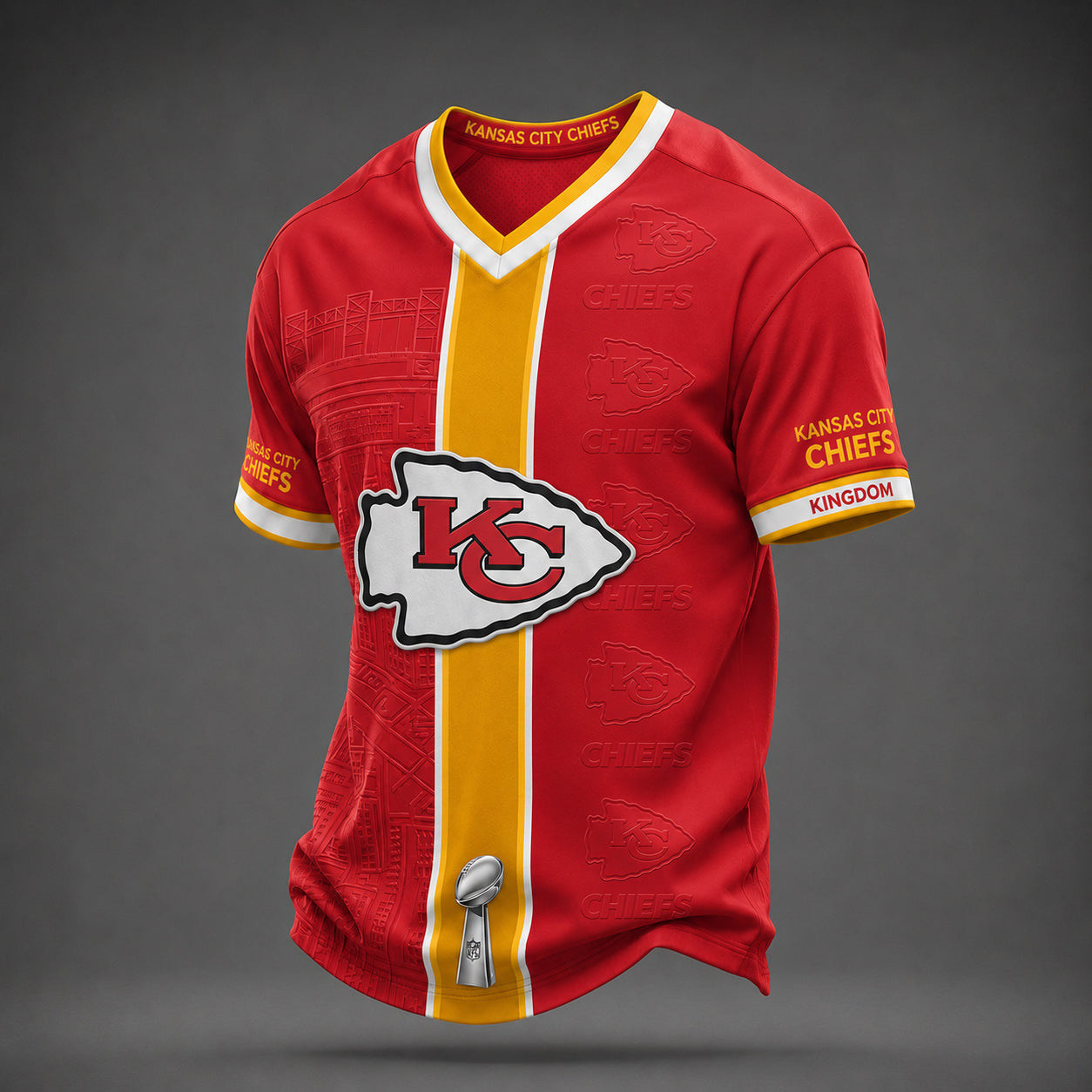Kansas City Chiefs Merch Kingdom V-Neck Shirt Chiefs Game Day Attire Football Gift Ideas 1 - Unicasport Kansas City Chiefs Merch Kingdom V-Neck Shirt Chiefs Game Day Attire Football Gift Ideas