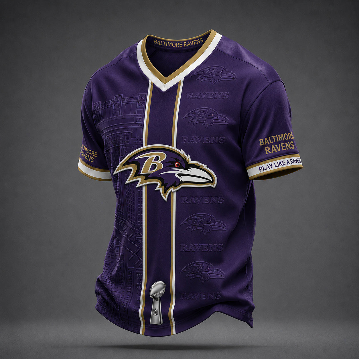 Baltimore Ravens Merch Play Like A Raven V-Neck Shirt Best Gifts For Football Fans 1 - Unicasport Baltimore Ravens Merch Play Like A Raven V-Neck Shirt Best Gifts For Football Fans