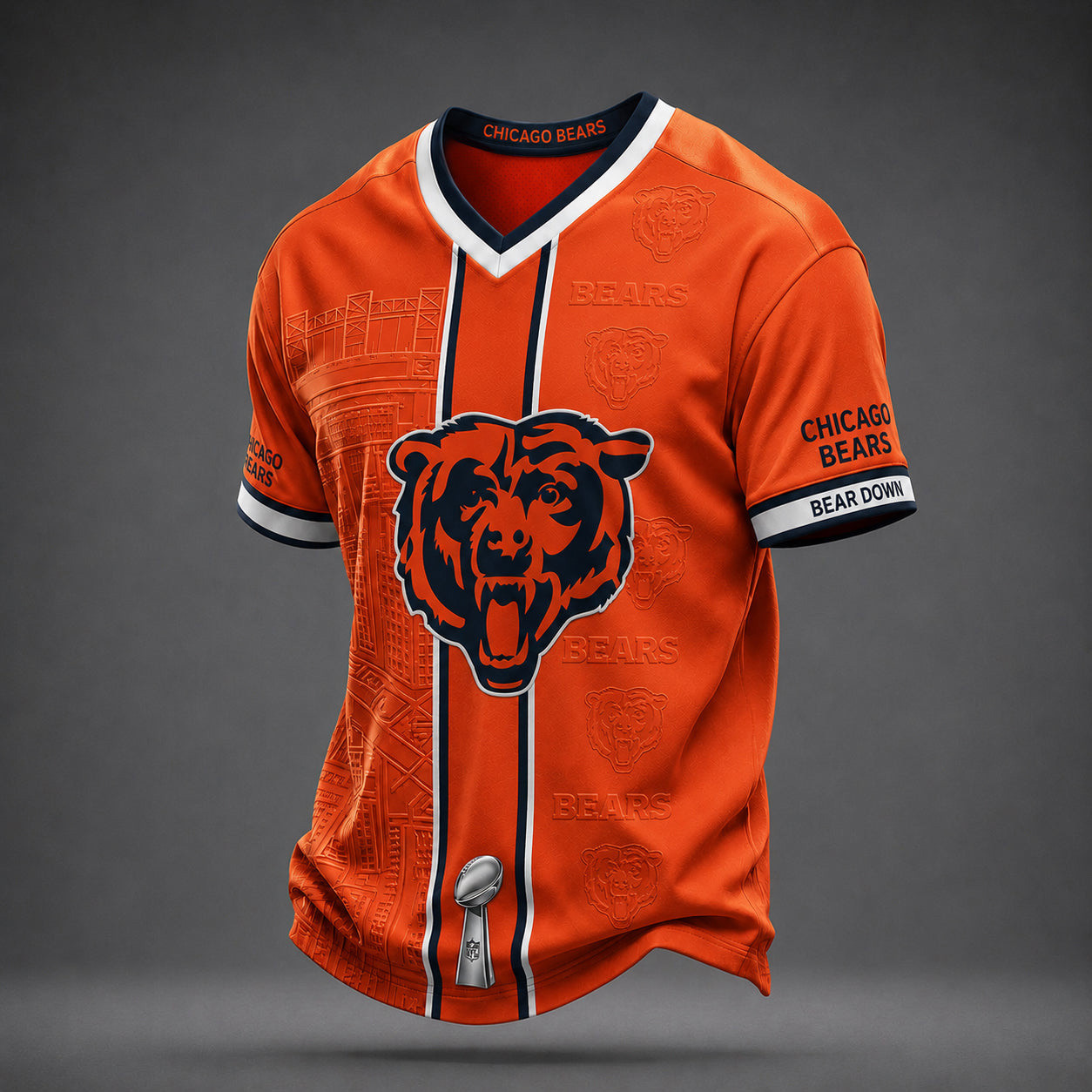 Chicago Bears Merch Bear Down V-Neck Shirt Bears Football Outfit Gifts For Football Fans 1 - Unicasport Chicago Bears Merch Bear Down V-Neck Shirt Bears Football Outfit Gifts For Football Fans